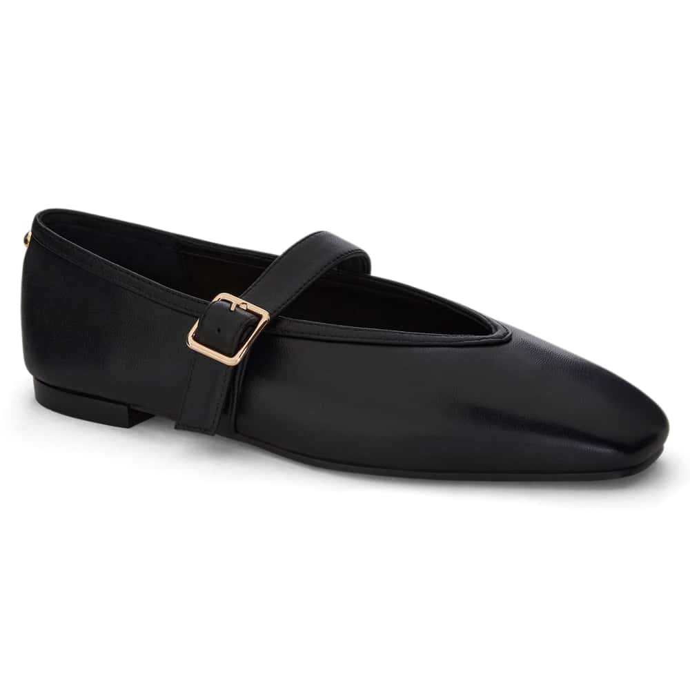 Tenor Ballet Flat in Black Leather