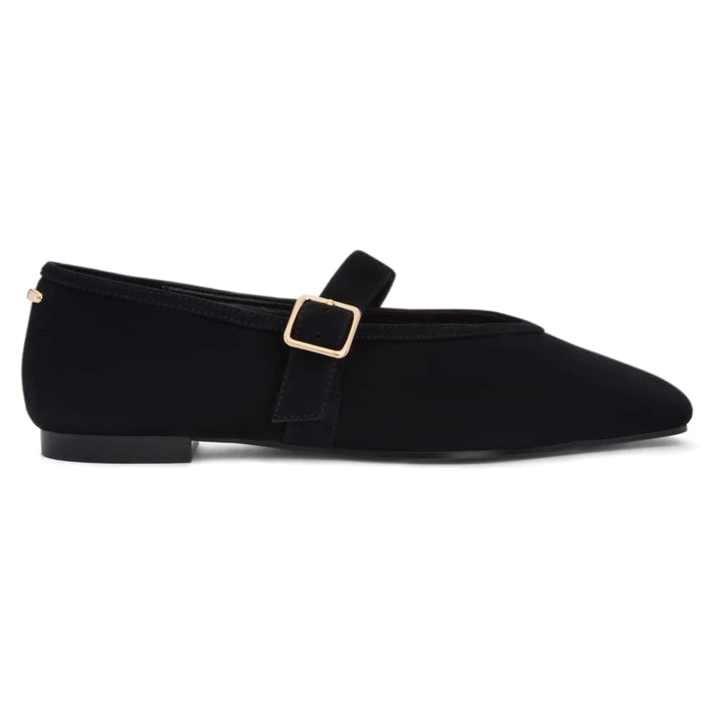 Tenor Ballet Flat in Black Suede