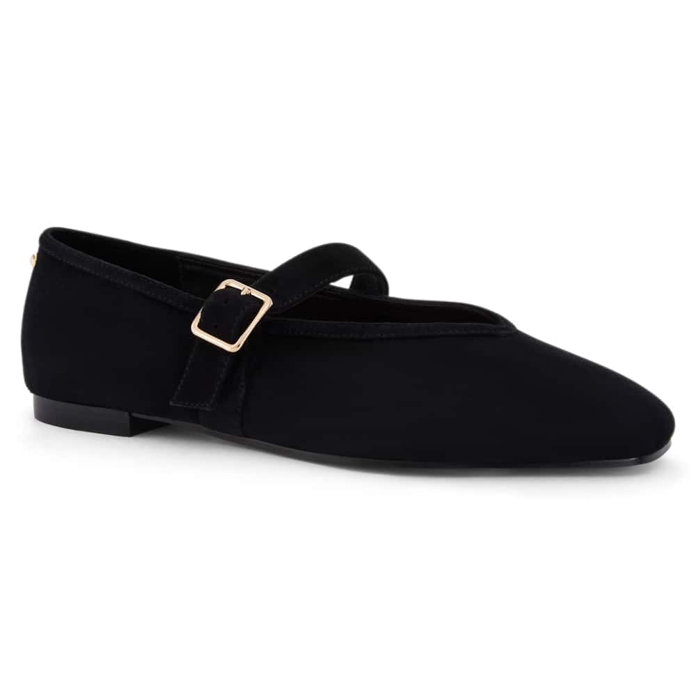 Tenor Ballet Flat in Black Suede