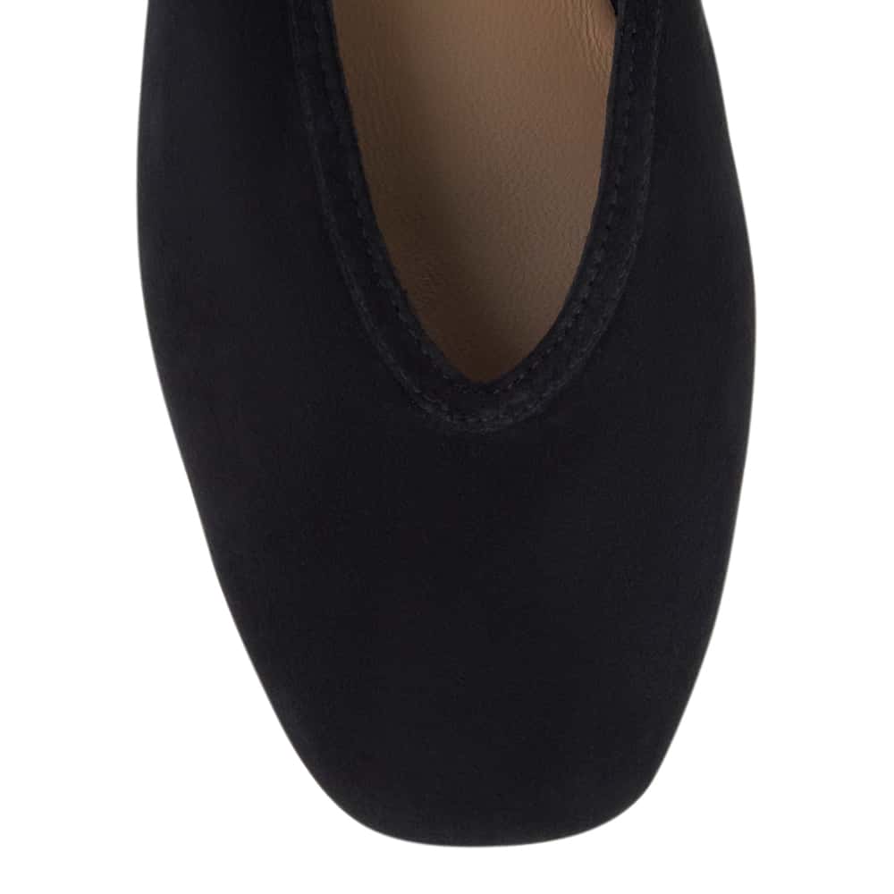 Tenor Ballet Flat in Black Suede