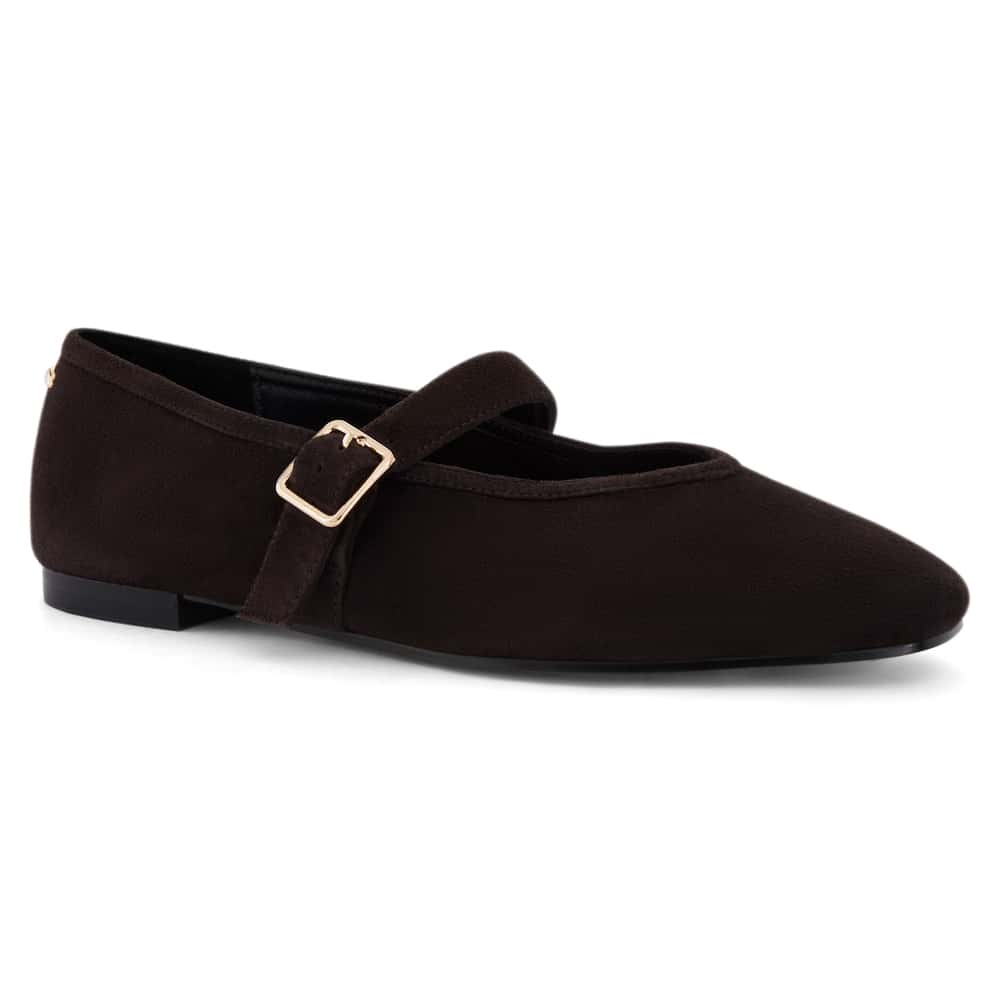 Tenor Ballet Flat in Chocolate  Suede