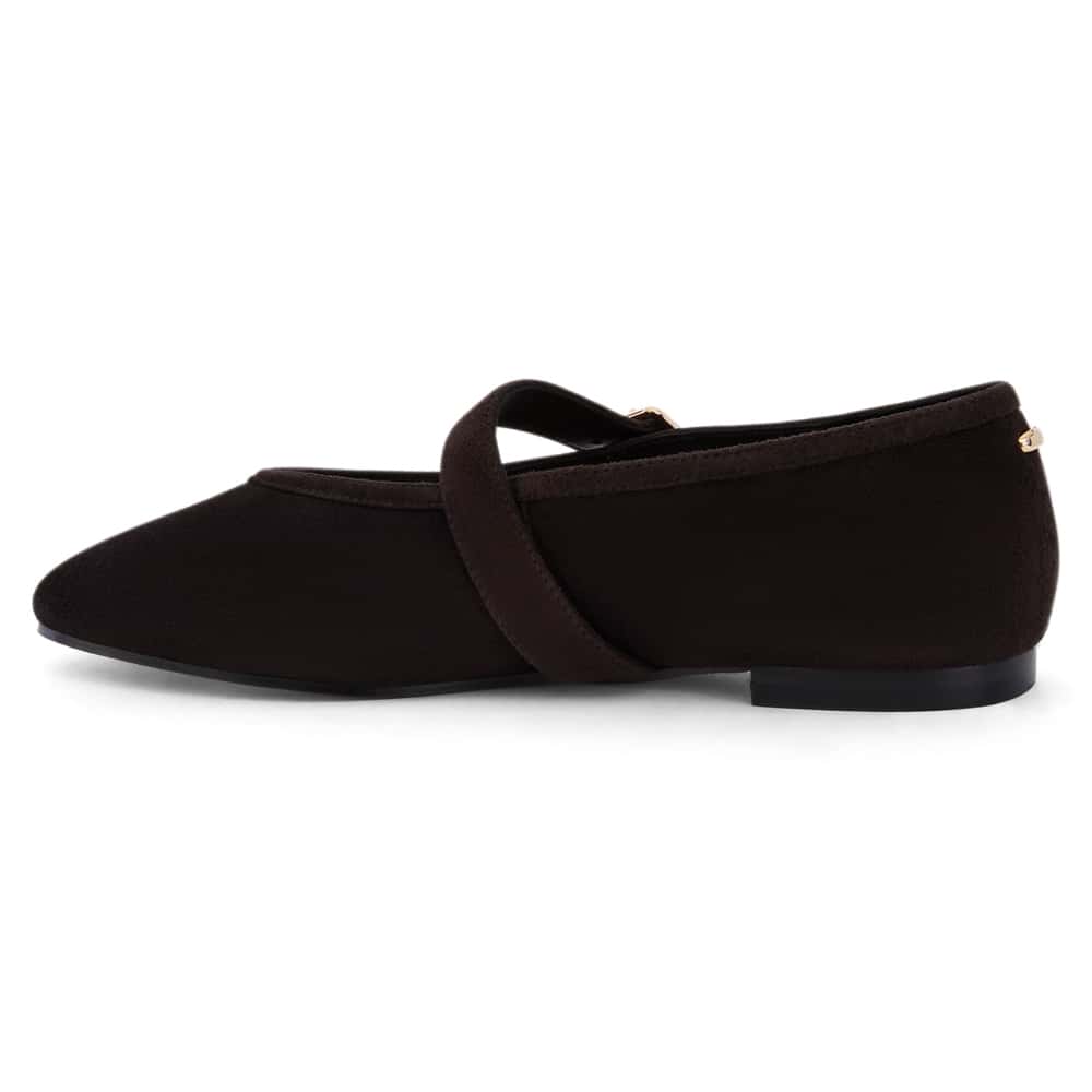 Tenor Ballet Flat in Chocolate  Suede