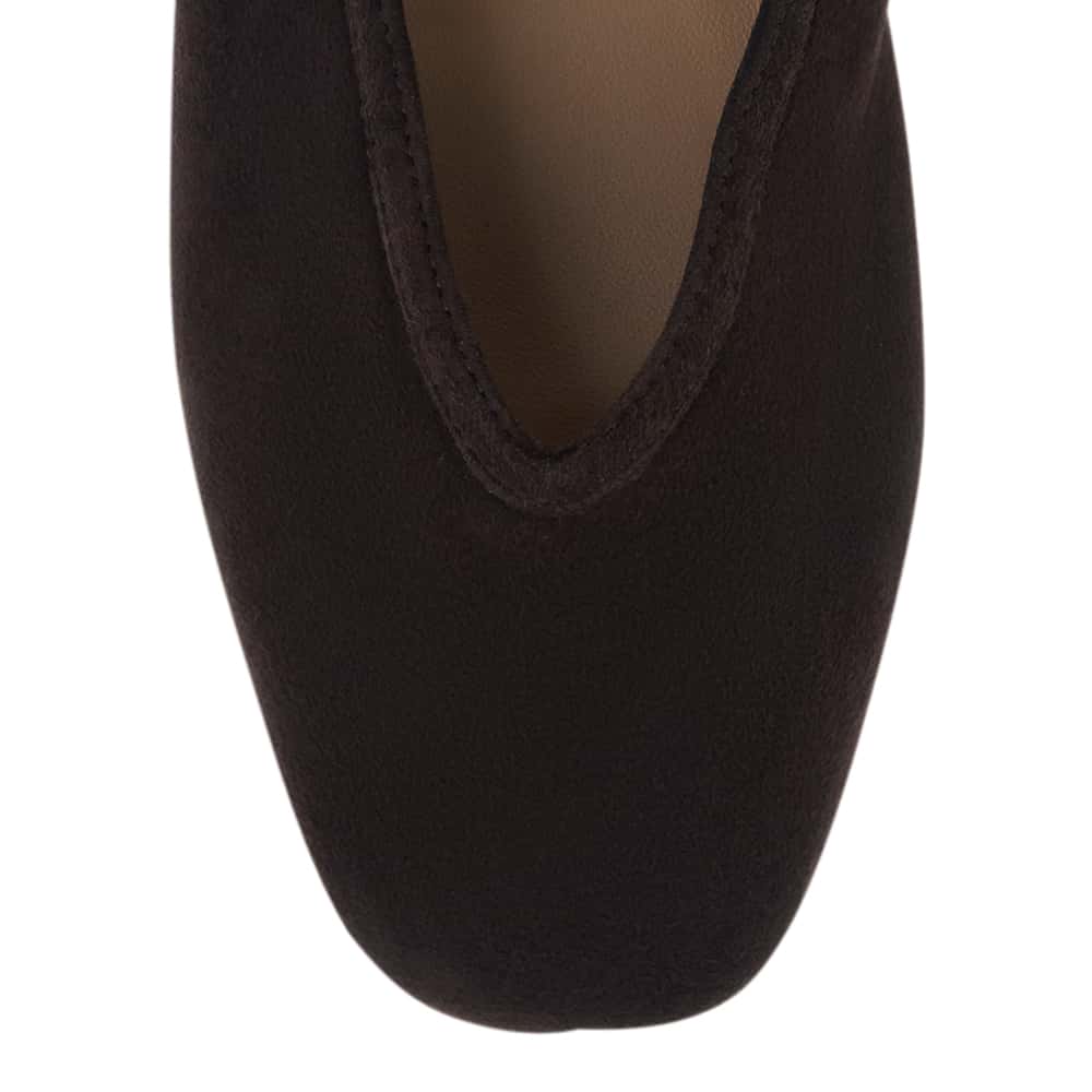 Tenor Ballet Flat in Chocolate  Suede
