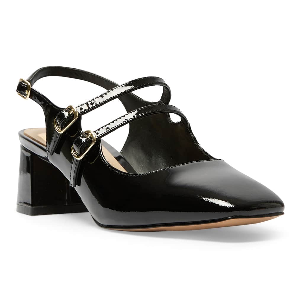 Tessa Heel in Black Patent