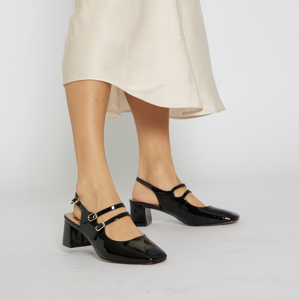 Tessa Heel in Black Patent