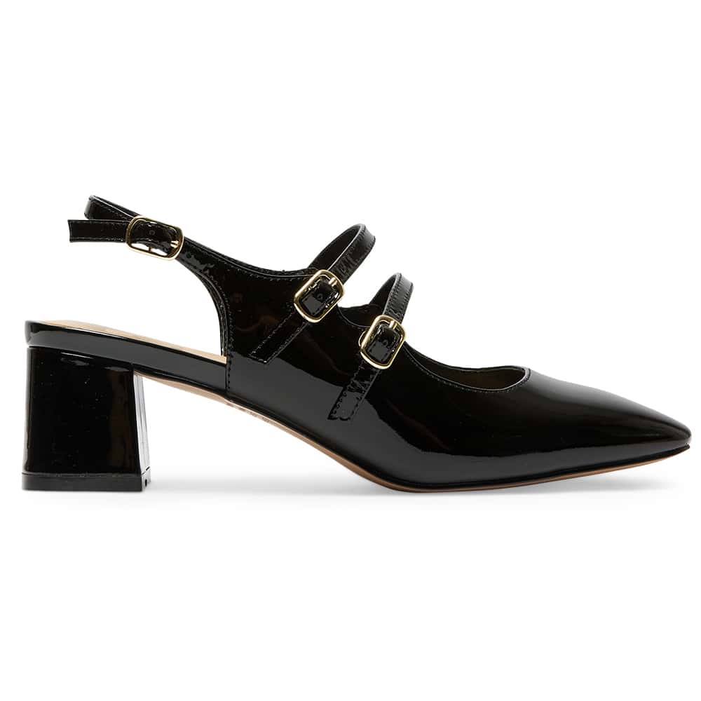 Tessa Heel in Black Patent