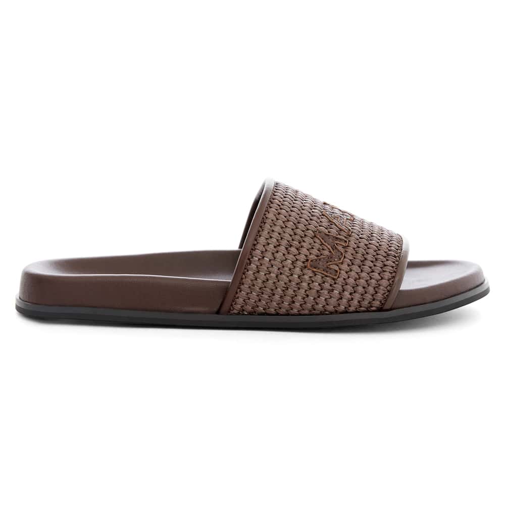 Tide Flat in Chocolate Raffia Leather