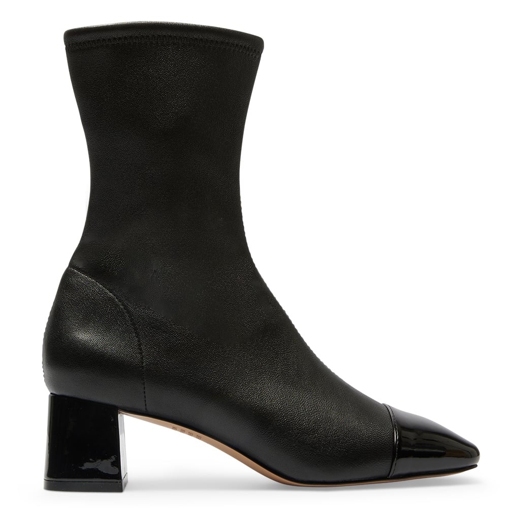Token Boot in Black Patent Stretch Leather