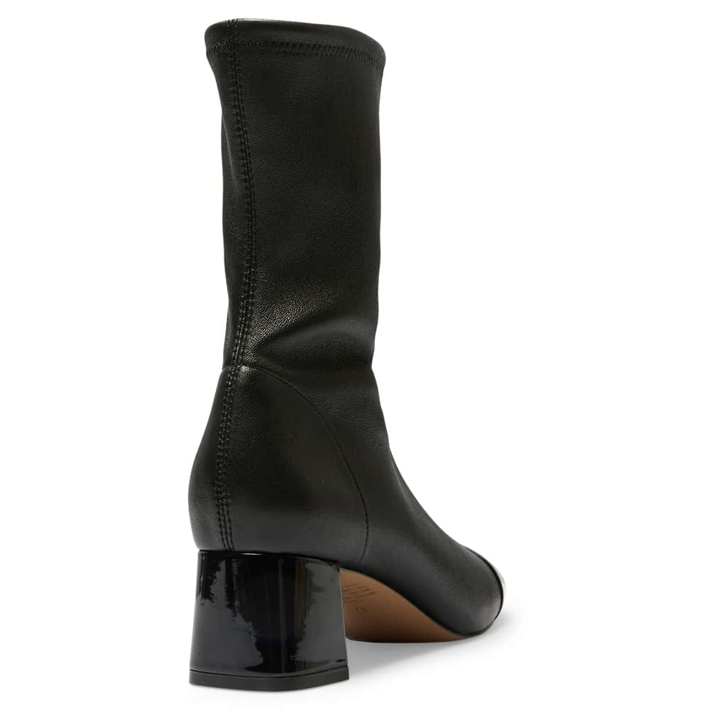 Token Boot in Black Patent Stretch Leather
