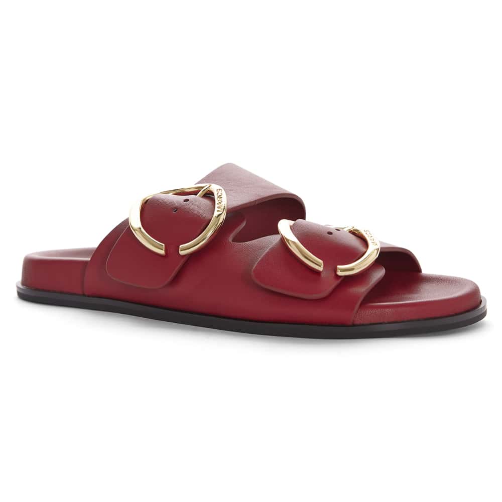 Tone Slide in Red Leather