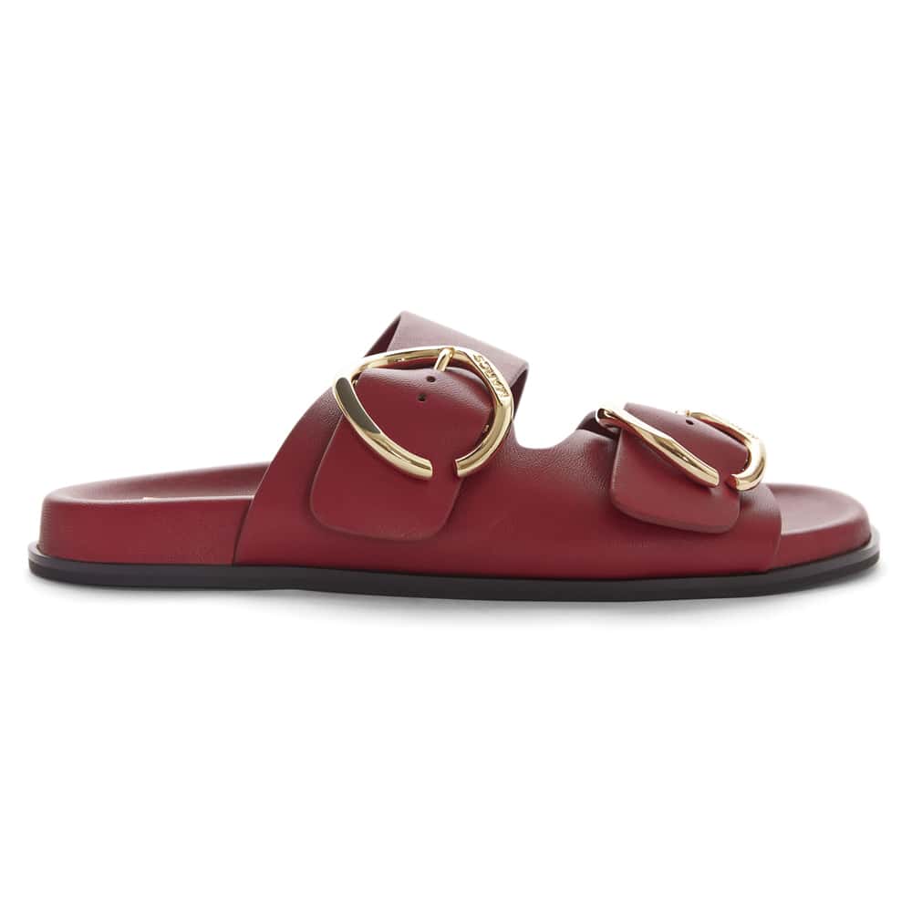 Tone Slide in Red Leather