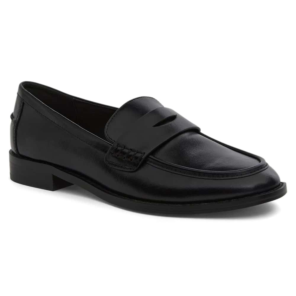 Tory Loafer in Black Hi Shine Leather