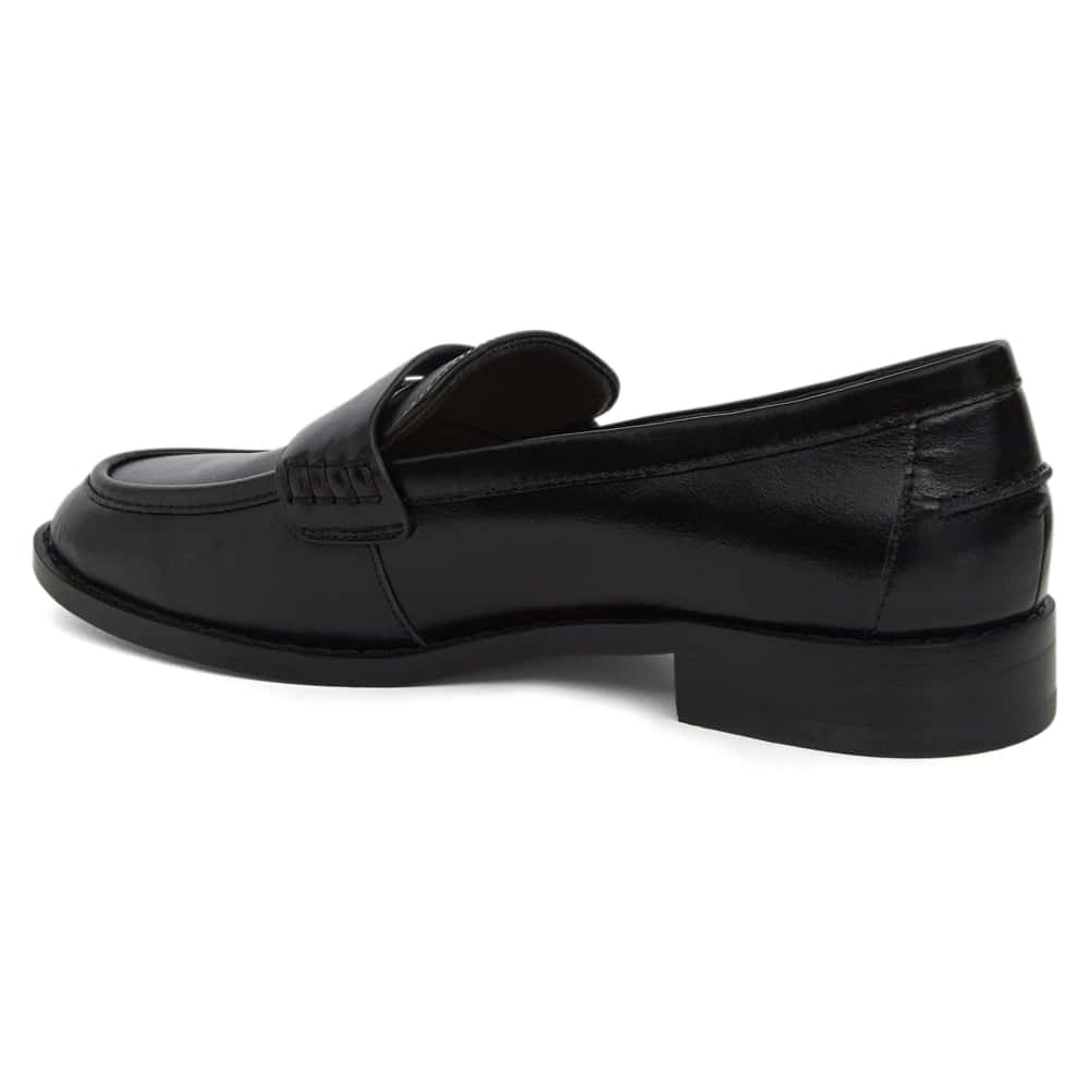 Tory Loafer in Black Hi Shine Leather