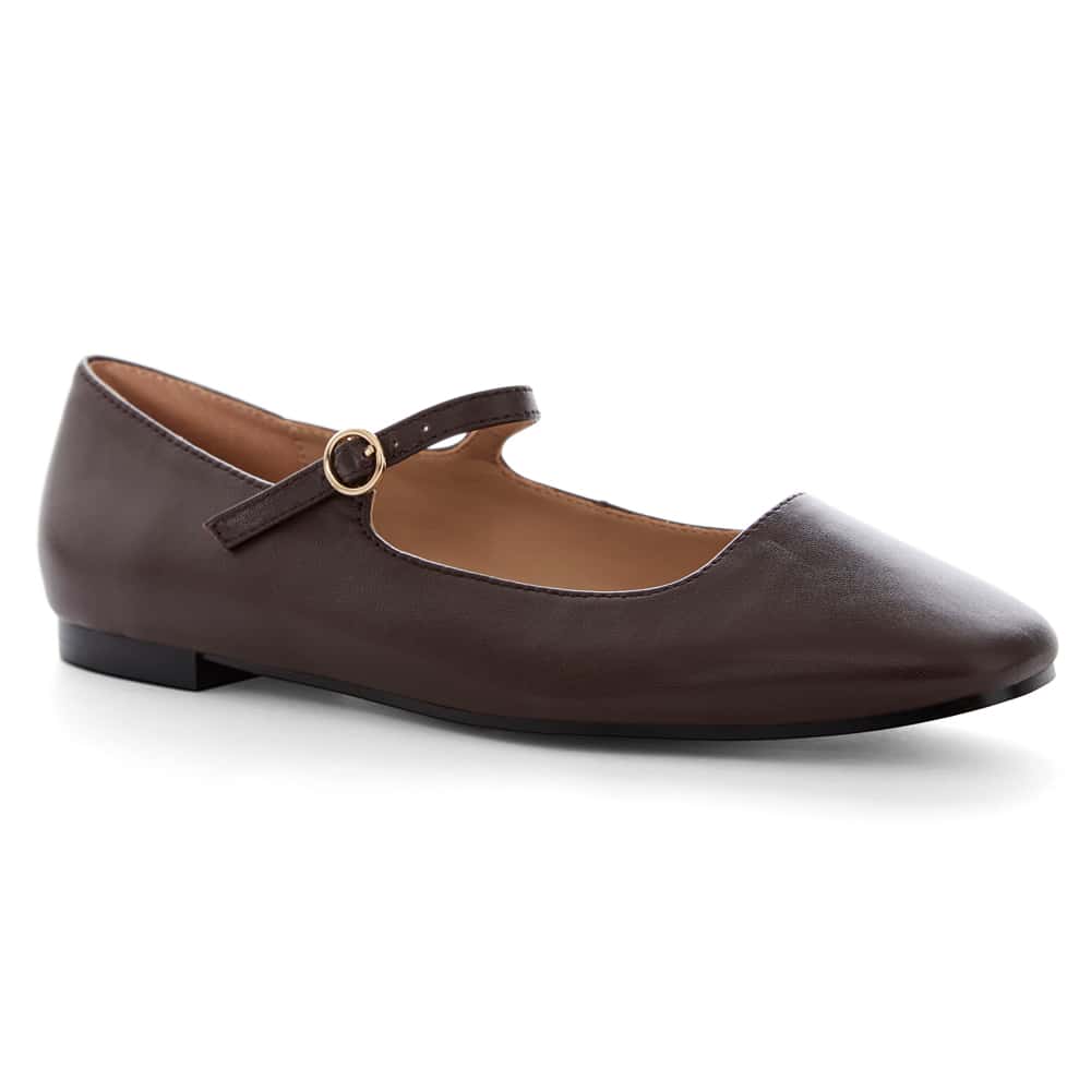 Tottie Flat in Chocolate Glove Leather