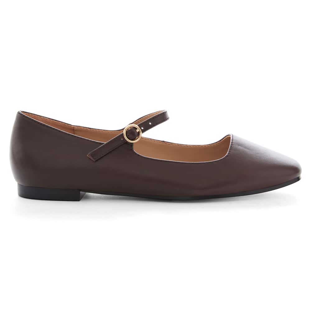 Tottie Flat in Chocolate Glove Leather