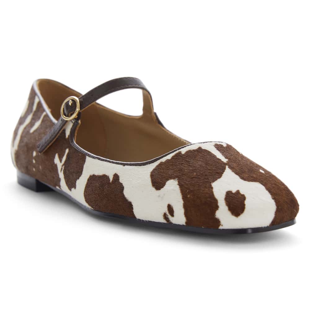 Tottie Ballet Flat in Chocolate Multi Pony Leather