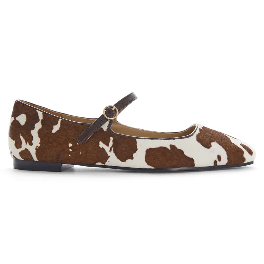 Tottie Ballet Flat in Chocolate Multi Pony Leather