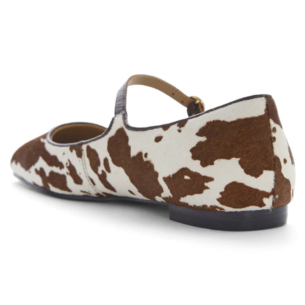 Tottie Ballet Flat in Chocolate Multi Pony Leather