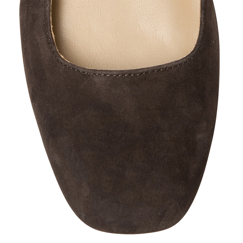 Tottie Flat in Chocolate Suede Suede