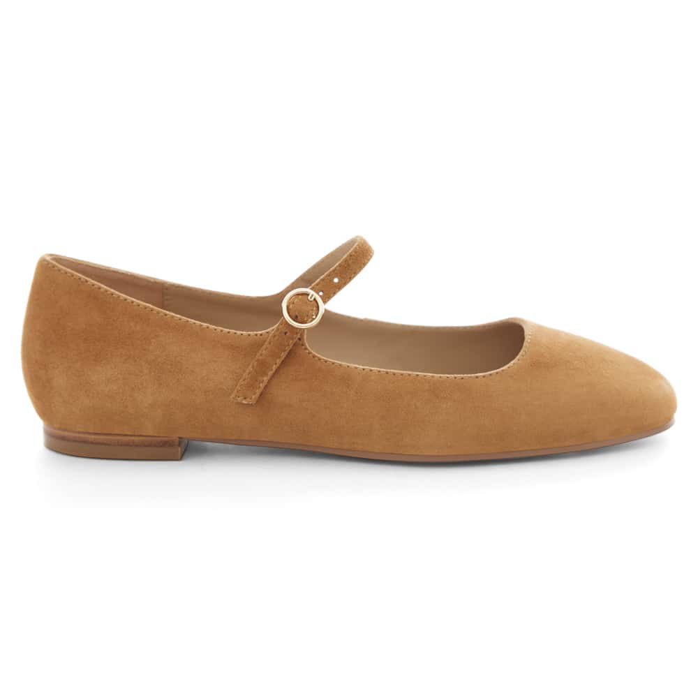 Tottie Flat in Tan Suede