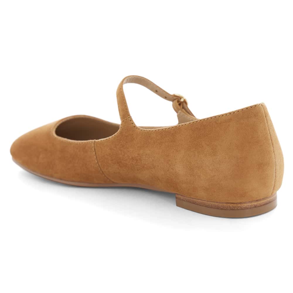 Tottie Flat in Tan Suede