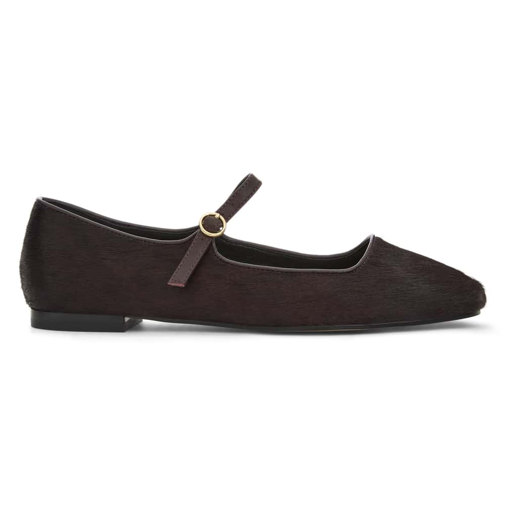Tottie Ballet Flat in Wine Pony Pony Hair