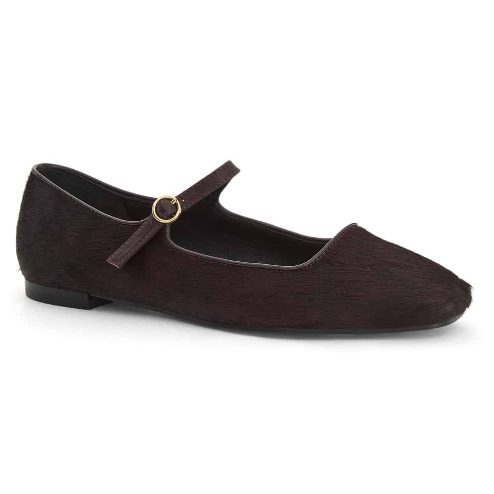 Tottie Ballet Flat in Wine Pony Pony Hair
