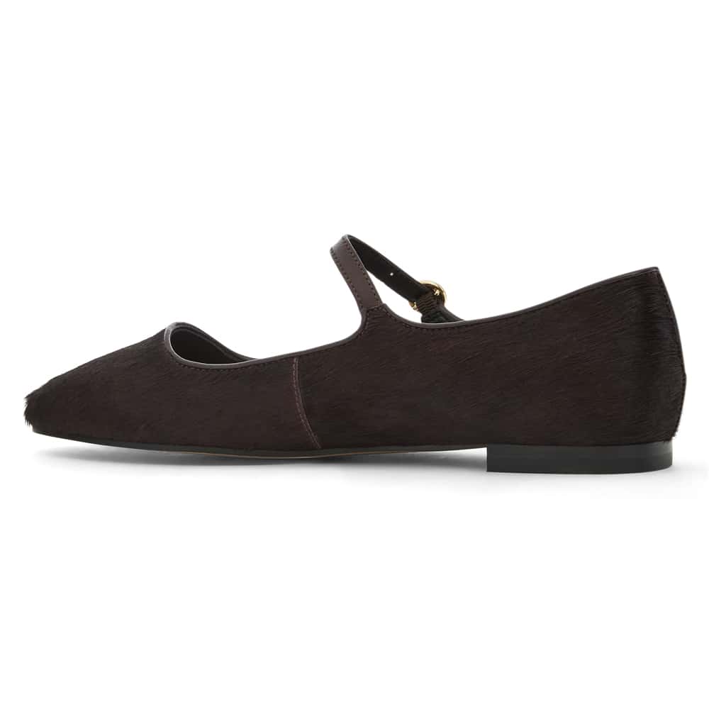 Tottie Ballet Flat in Wine Pony Pony Hair