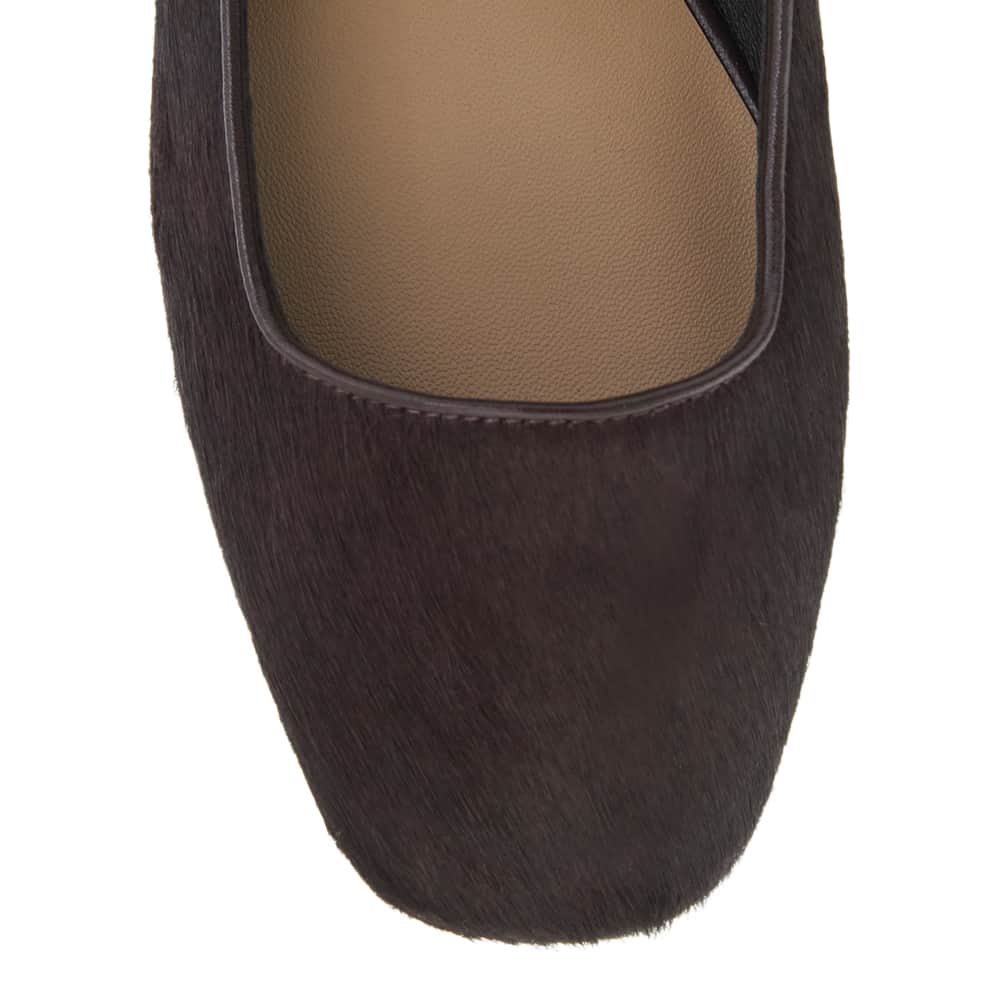 Tottie Ballet Flat in Wine Pony Pony Hair