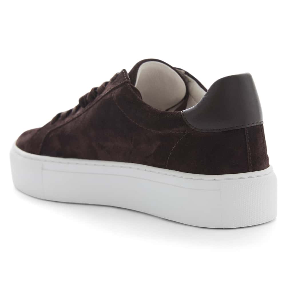 Trio Sneaker in Chocolate Suede Leather