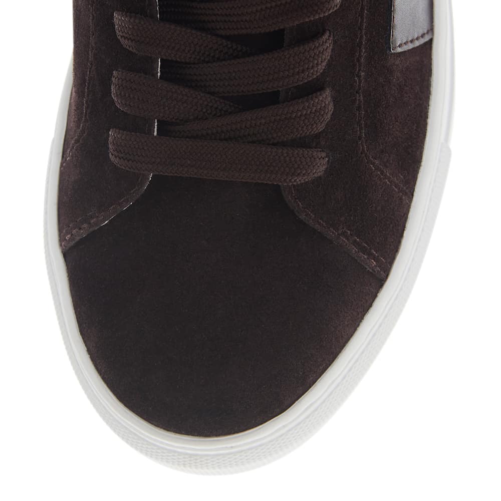 Trio Sneaker in Chocolate Suede Leather