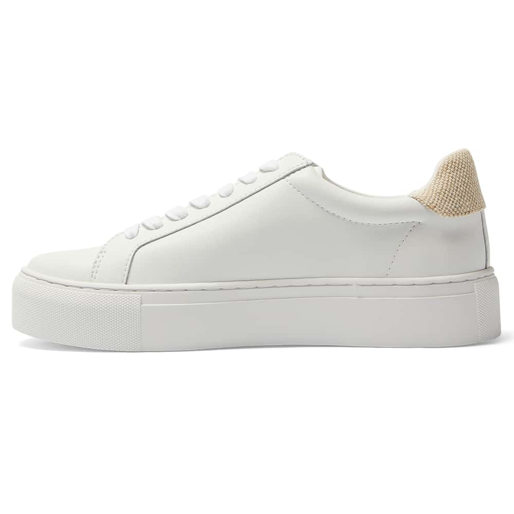 Trio Sneaker in White And Linen Leather