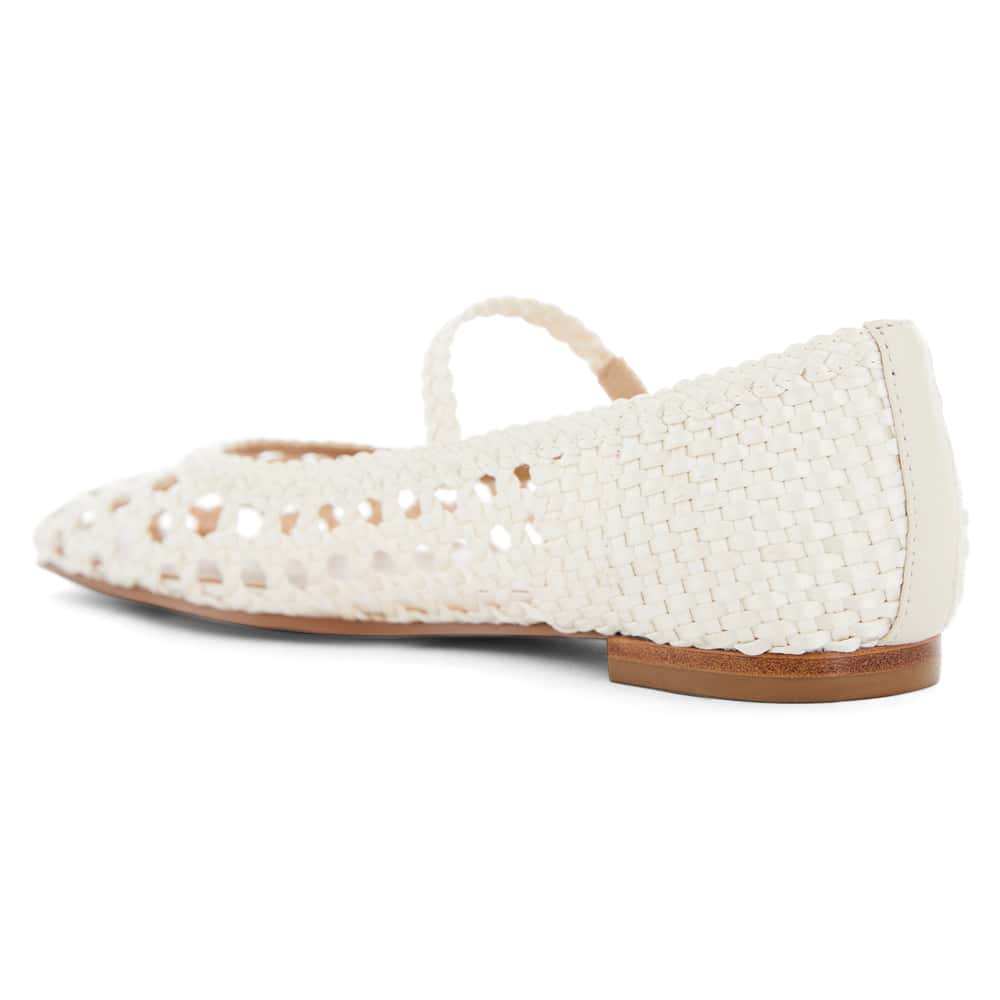 Tully Flat in Bone Weave Leather