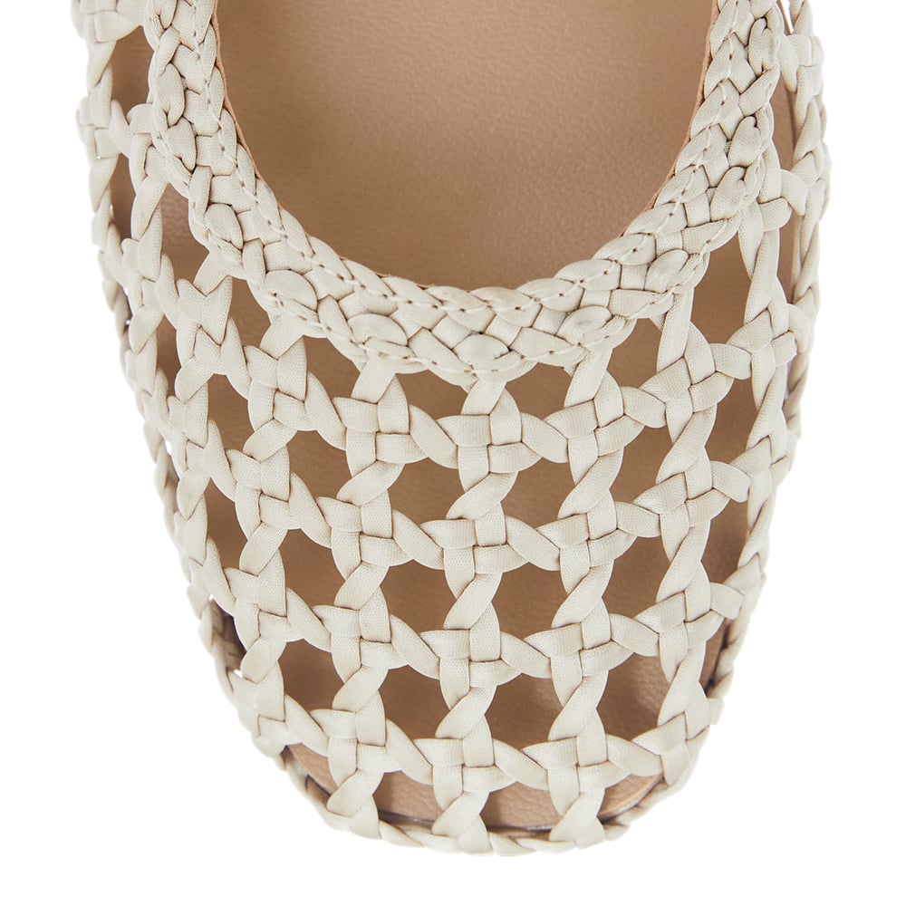 Tully Flat in Gold Weave Leather