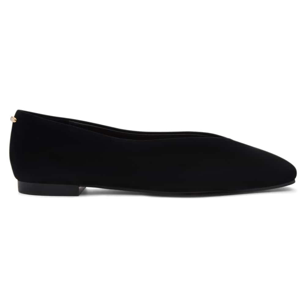 Tune Ballet Flat in Black Suede