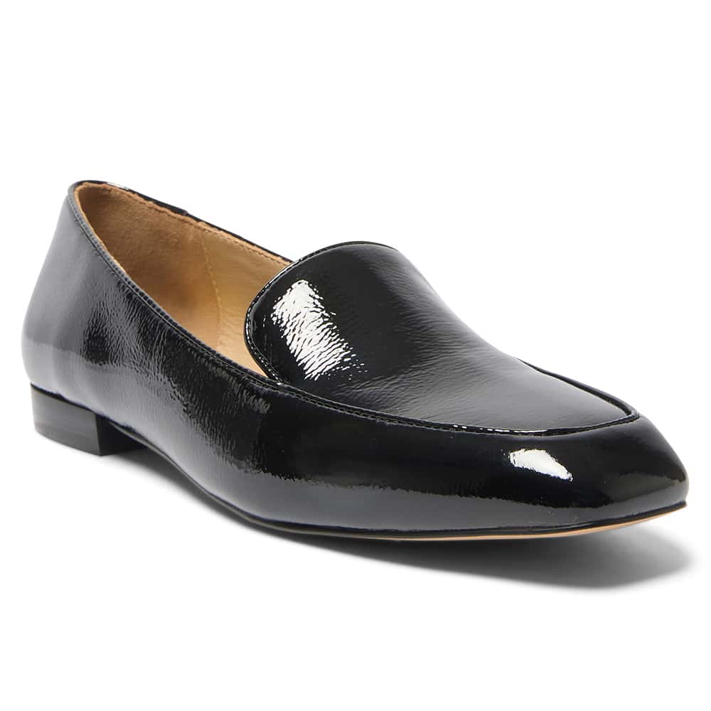 Tuxedo Loafer in Black Patent