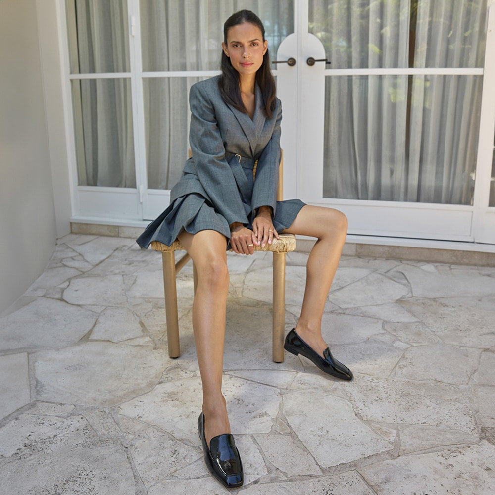 Tuxedo Loafer in Black Patent