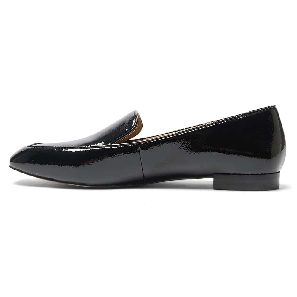 Tuxedo Loafer in Black Patent