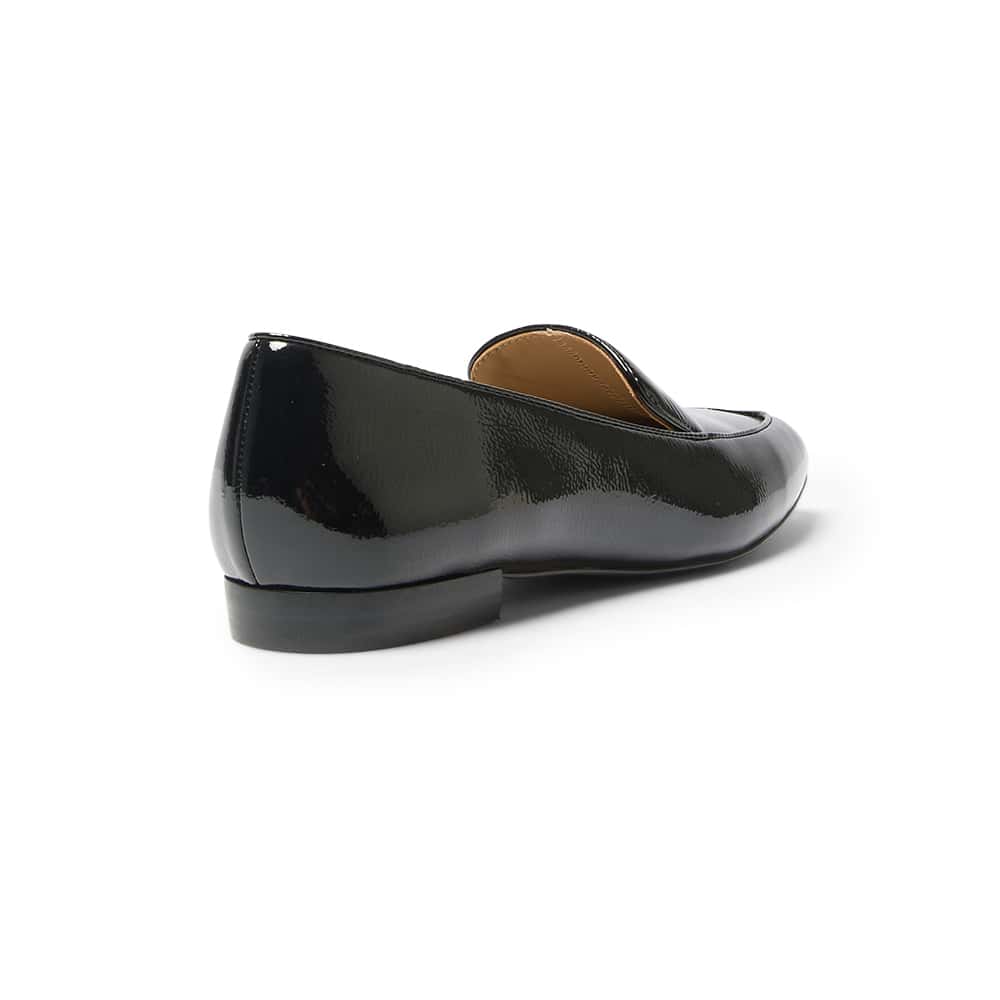 Tuxedo Loafer in Black Patent
