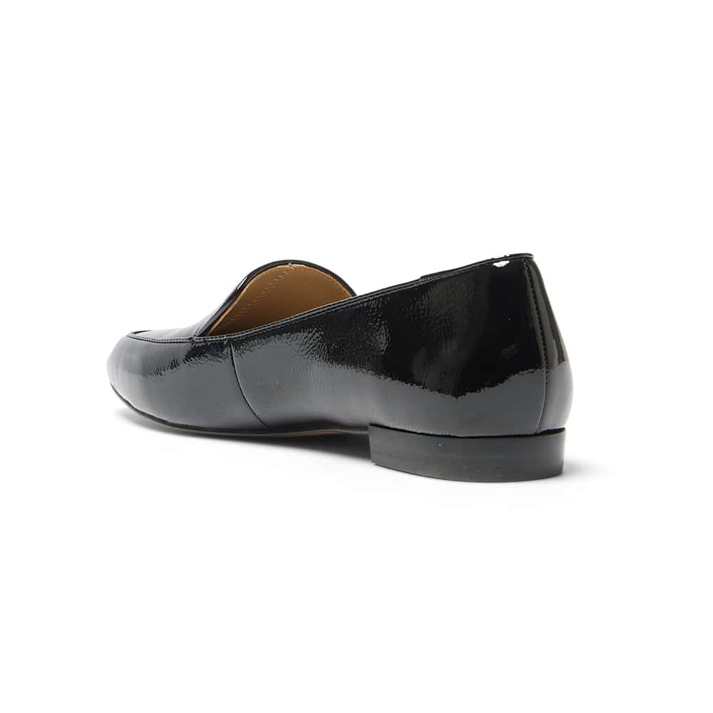 Tuxedo Loafer in Black Patent