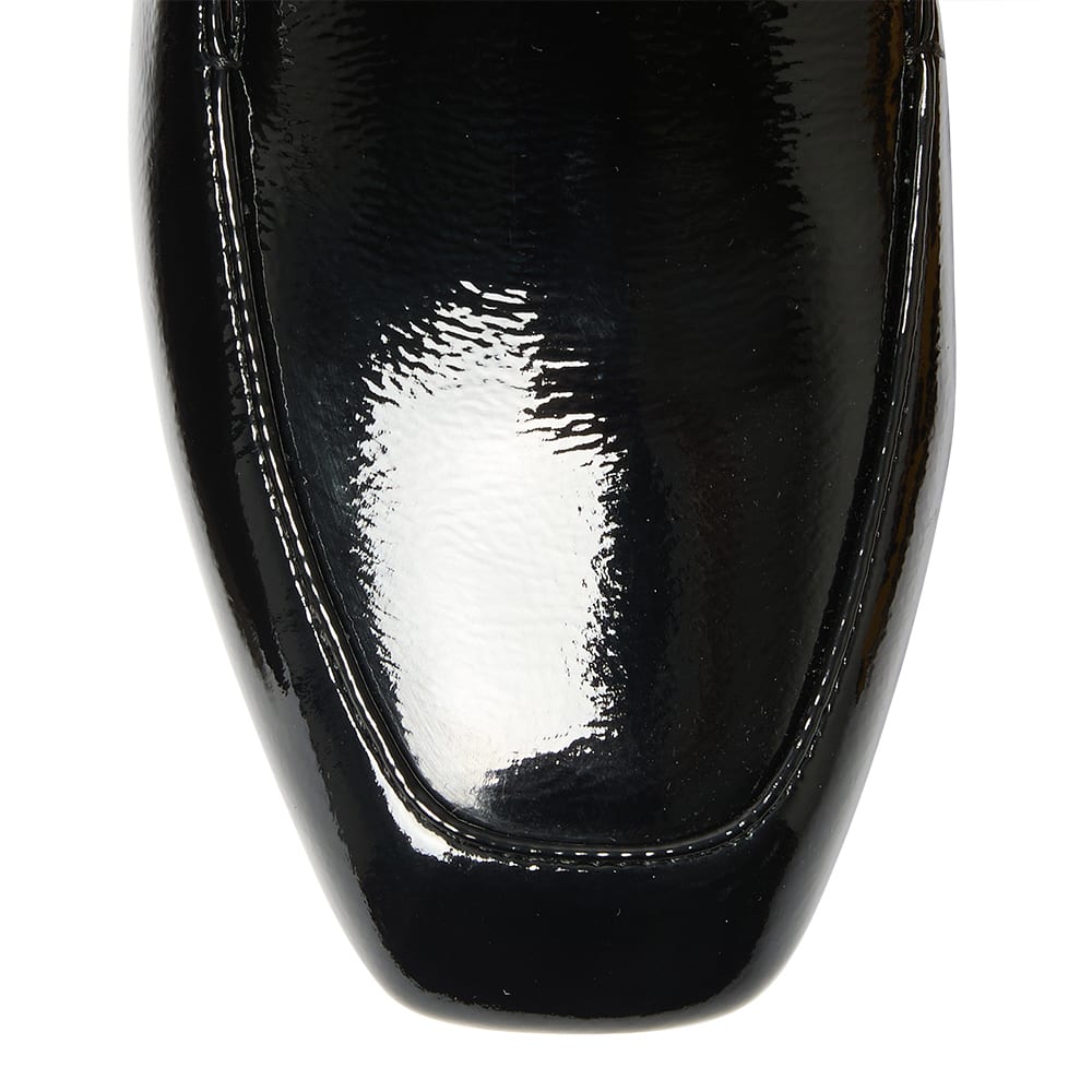 Tuxedo Loafer in Black Patent