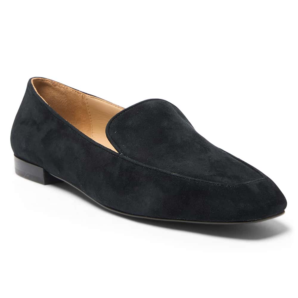 Tuxedo Loafer in Black Suede