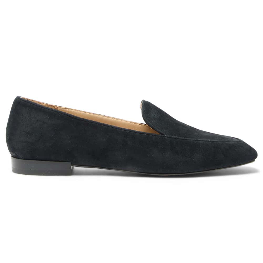 Tuxedo Loafer in Black Suede