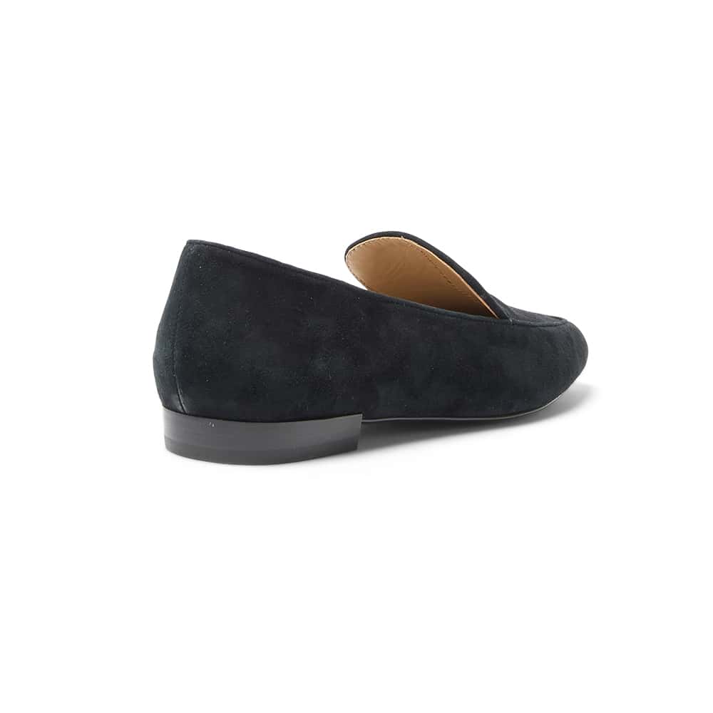 Tuxedo Loafer in Black Suede