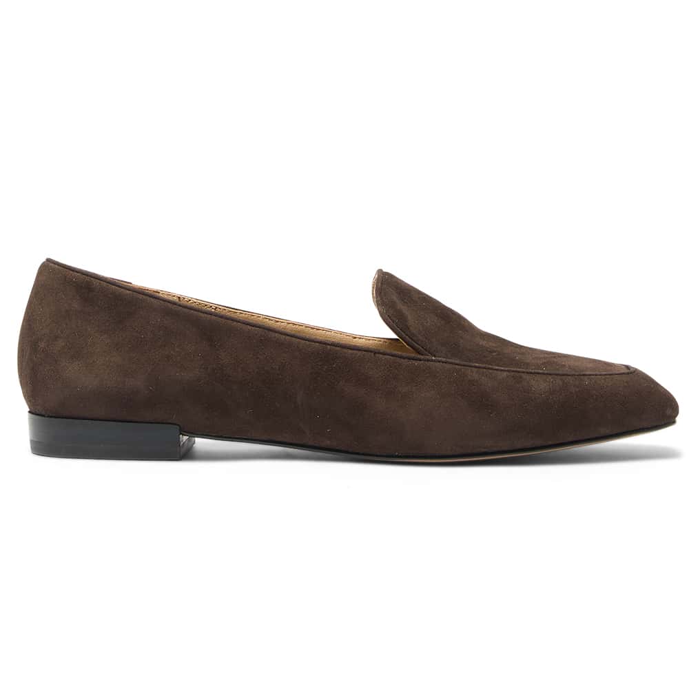 Tuxedo Loafer in Chocolate Suede Suede