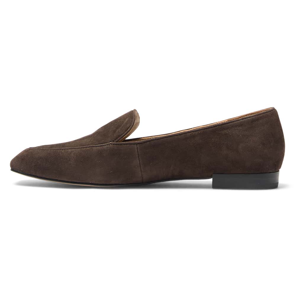 Tuxedo Loafer in Chocolate Suede Suede