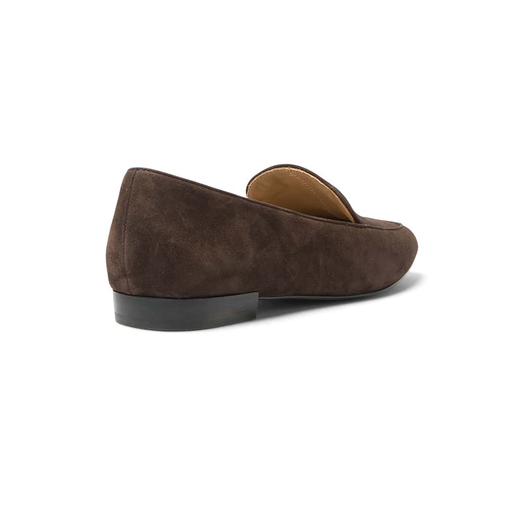 Tuxedo Loafer in Chocolate Suede Suede