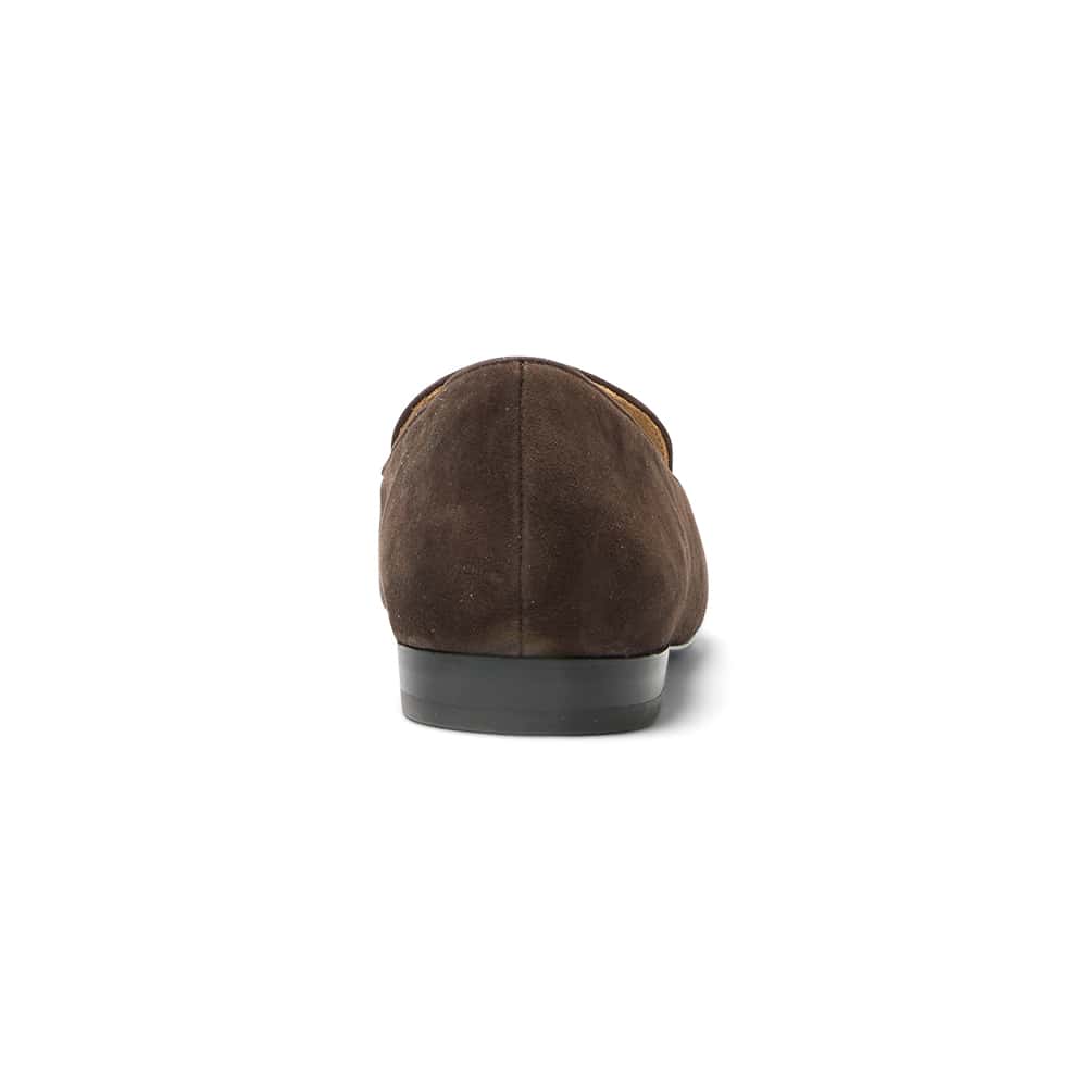 Tuxedo Loafer in Chocolate Suede Suede