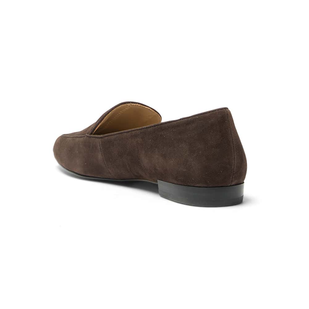 Tuxedo Loafer in Chocolate Suede Suede
