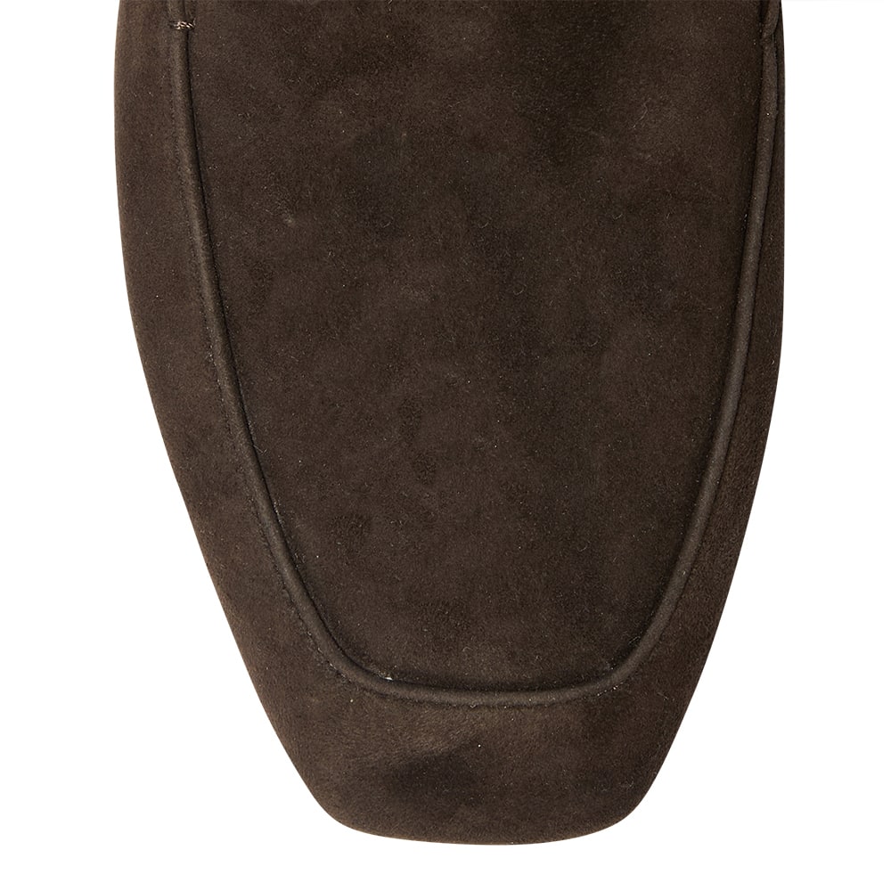 Tuxedo Loafer in Chocolate Suede Suede